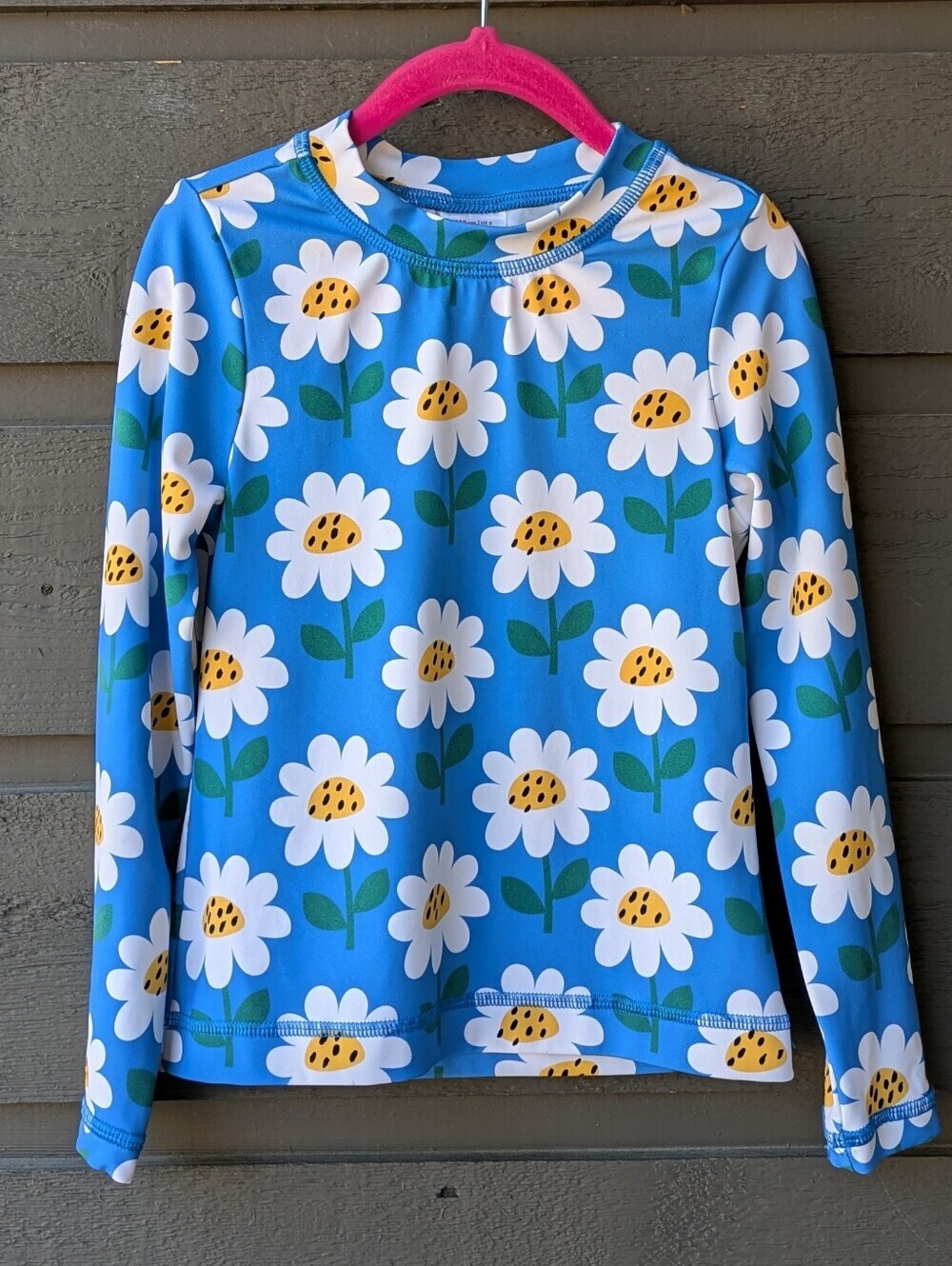 Hanna Andersson Kids Long Sleeve Rash Guard Blue Daisy Size 110cm US 5